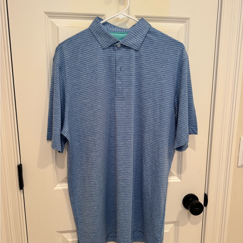 Johnnie-O Arnold Performance Short Sleeve Stretch Polo Shirt Maliblue Large